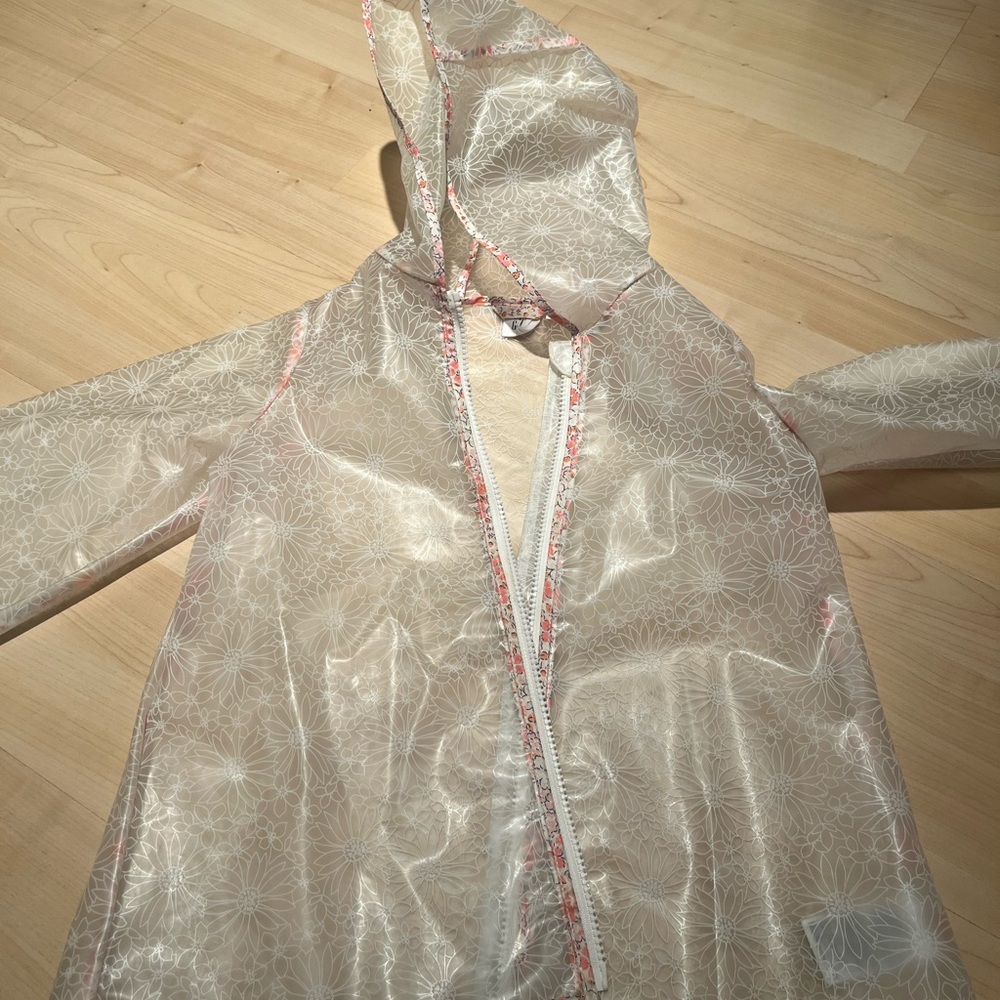 GAP Cream Hooded Raincoat Water-Resistant Jacket